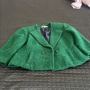 CAbi Kids Textured Green Cape Coat